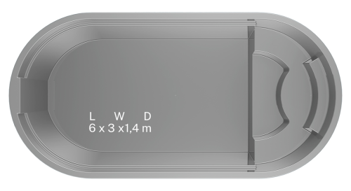 STYLE 600 Oval Pool - GFK Becken - Ampron