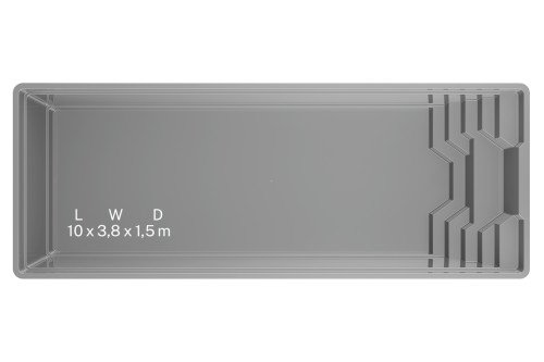 Ampron ADRIA 100 - Ceramic Pool 1000 x 380 x 150cm