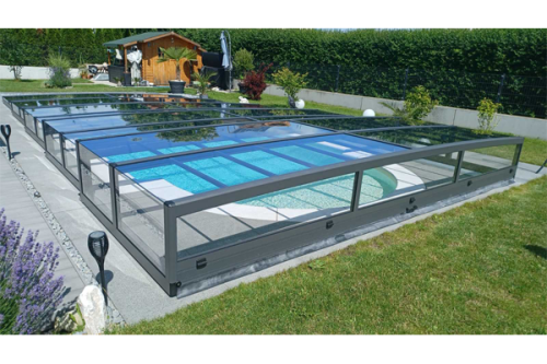 AquaDome - AZURA TRI Überdachung mit Frontklappe
