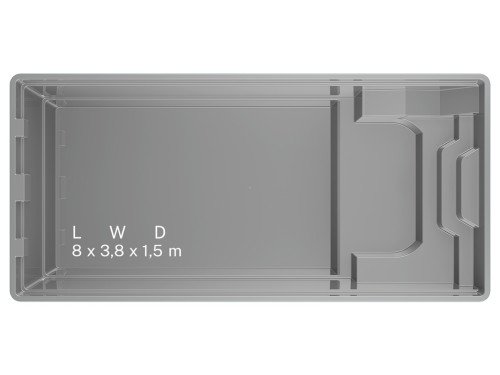 Ampron CAPRI - Ceramic Pool 800 x 380 x 150cm
