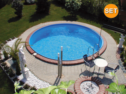 FUN Rundpool 450 x 90 cm Blau Komplettset