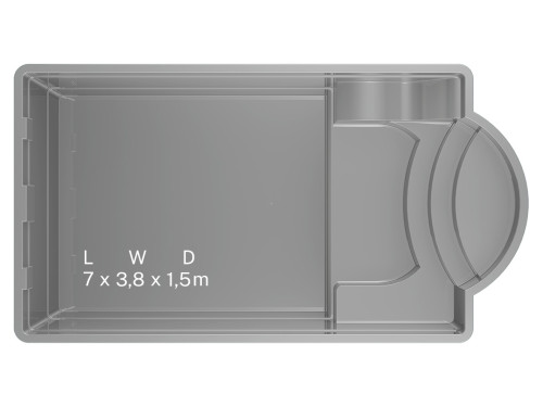 Ampron GENOVA 70 - Ceramic Pool 700 x 380 x 150cm
