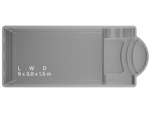 Ampron GENOVA 90 - Ceramic Pool 900 x 380 x 150cm