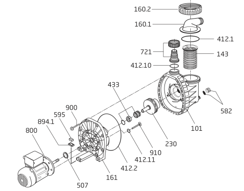 Anschluss kpl., 1 1/4" / 1 1/2" (= 32 / 38 mm), bestehend aus: 1 x O-Ring, 1 x Schlauchtülle und 1 x Überwurfmutter für Schlauchtülle