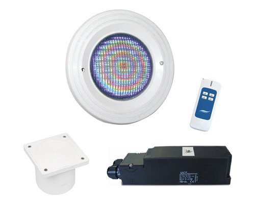 BWT Scheinwerferset - 1 Stk. Scheinwerfer LED/RGB 12V mit Trafo und Klemmdose, verschiedene Farben