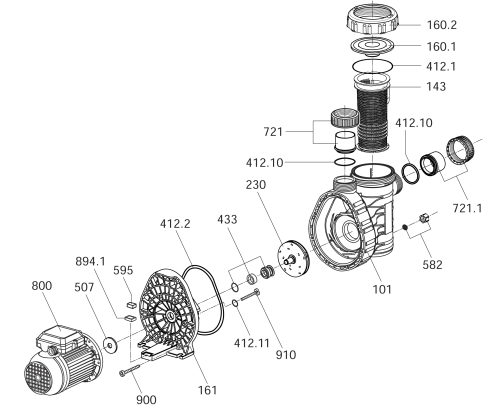 Anschluss-Set kpl., 50 mm, bestehend aus: 2 x O-Ring, 2 x Bundbuchse und 2 x Überwurfmutter für Bundbuchse