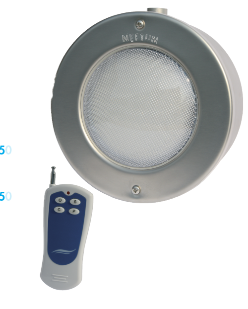 Neptun UWS MAXI LED RGB 18 W/ 12V Edelstahl 1.4571 mit Funkfernbedienung