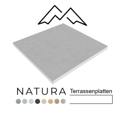 ScandiRoc Terrassenplatten Natura 60x60x3cm