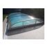 AquaDome - ATHEN Light Poolüberdachung mit Klappe in Stirnwand