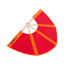 Saunagut Aufgussfächer Standard Farbe Rot/Orange